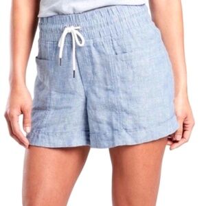Athleta Cabo 100% linen chambray pull-on 4” shorts